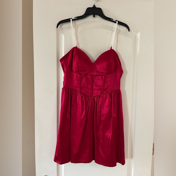 City Studio Dresses & Skirts - NWT City Studio Gorgeous satin “party pink” color mini dress. Juniors 3/4